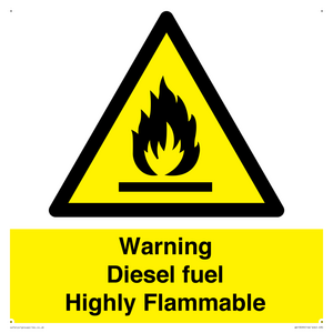 WV13099: Warning diesel fuel Highly Flammable