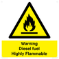 WV13099: Warning diesel fuel Highly Flammable