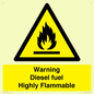 WV13099: Warning diesel fuel Highly Flammable