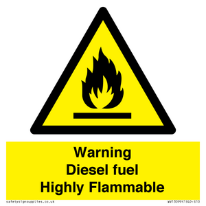 WV13099: Warning diesel fuel Highly Flammable