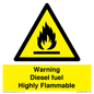 WV13099: Warning diesel fuel Highly Flammable
