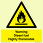 WV13099: Warning diesel fuel Highly Flammable