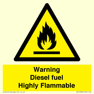 WV13099: Warning diesel fuel Highly Flammable