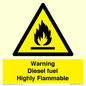 WV13099: Warning diesel fuel Highly Flammable