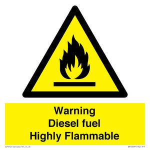 WV13099: Warning diesel fuel Highly Flammable