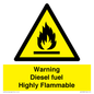 WV13099: Warning diesel fuel Highly Flammable
