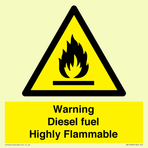 WV13099: Warning diesel fuel Highly Flammable