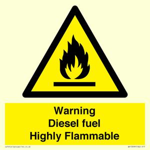WV13099: Warning diesel fuel Highly Flammable