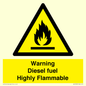 WV13099: Warning diesel fuel Highly Flammable