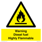 WV13099: Warning diesel fuel Highly Flammable