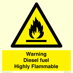 WV13099: Warning diesel fuel Highly Flammable