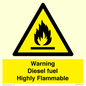 WV13099: Warning diesel fuel Highly Flammable
