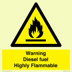 WV13099: Warning diesel fuel Highly Flammable