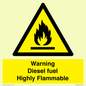 WV13099: Warning diesel fuel Highly Flammable