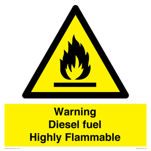 WV13099: Warning diesel fuel Highly Flammable