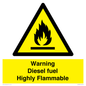 WV13099: Warning diesel fuel Highly Flammable