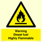 WV13099: Warning diesel fuel Highly Flammable