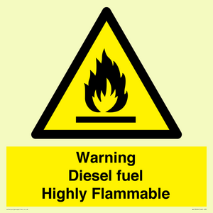 WV13099: Warning diesel fuel Highly Flammable