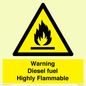WV13099: Warning diesel fuel Highly Flammable