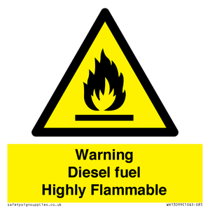 WV13099: Warning diesel fuel Highly Flammable