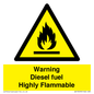 WV13099: Warning diesel fuel Highly Flammable
