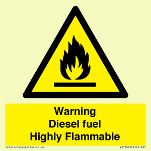 WV13099: Warning diesel fuel Highly Flammable