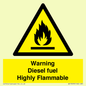 WV13099: Warning diesel fuel Highly Flammable