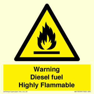 WV13099: Warning diesel fuel Highly Flammable