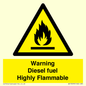 WV13099: Warning diesel fuel Highly Flammable
