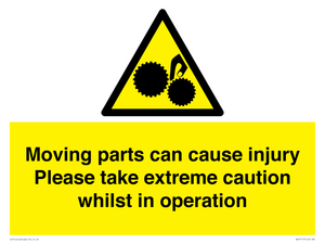 WV13117: Moving parts can cause injury Please take extreme caution whilst in operation