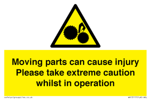 WV13117: Moving parts can cause injury Please take extreme caution whilst in operation