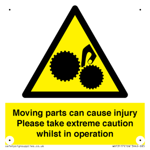 WV13117: Moving parts can cause injury Please take extreme caution whilst in operation
