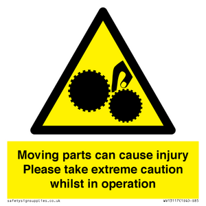 WV13117: Moving parts can cause injury Please take extreme caution whilst in operation