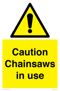 WV13121: Caution Chainsaws in use