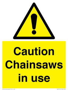 WV13121: Caution Chainsaws in use
