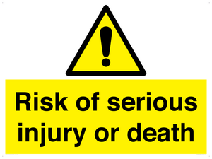 WV13143: Risk of serious injury or death