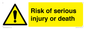 WV13143: Risk of serious injury or death