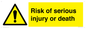 WV13143: Risk of serious injury or death