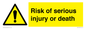 WV13143: Risk of serious injury or death