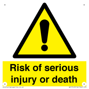 WV13143: Risk of serious injury or death