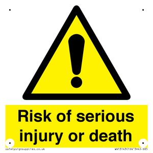 WV13143: Risk of serious injury or death