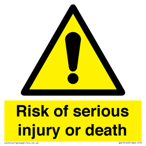 WV13143: Risk of serious injury or death