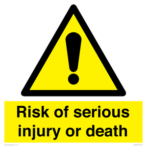 WV13143: Risk of serious injury or death
