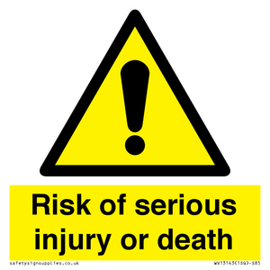 WV13143: Risk of serious injury or death