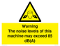 WV13222: Warning The noise levels of this machine may exceed 85 dB(A)