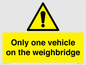 WV13382: Only one vehicle on weighbridge