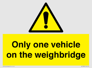 WV13382: Only one vehicle on weighbridge