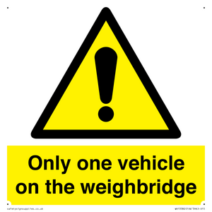 WV13382: Only one vehicle on weighbridge