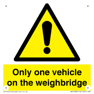 WV13382: Only one vehicle on weighbridge