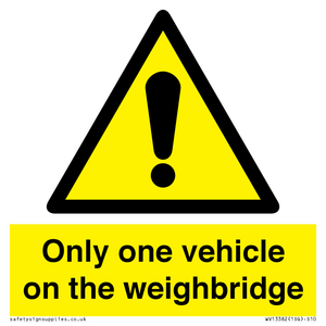 WV13382: Only one vehicle on weighbridge